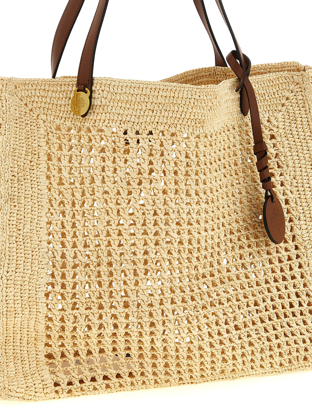 Mulberry Big Crochet Shopping Bag Tote - Beige | ff1477963f58ec4cea4fac04aee38c5e3fb2160d