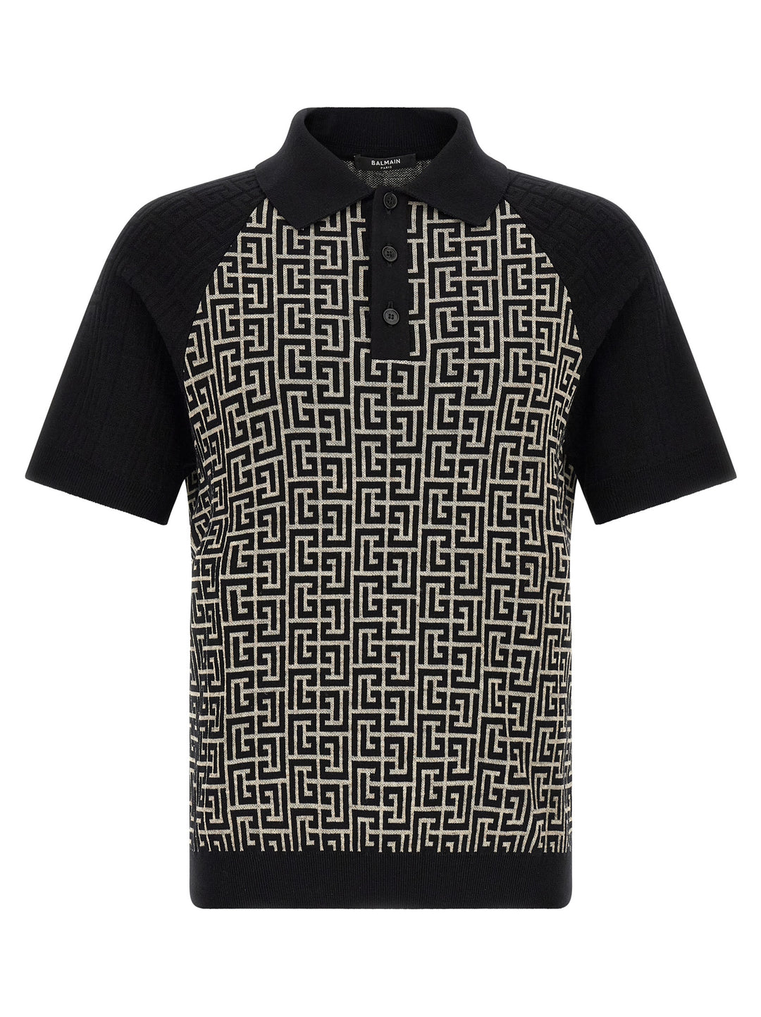 Balmain Pb Monogram Polo - Bianco/Nero | bef9685b1b5c4235fa0221580beeaff80e18449b