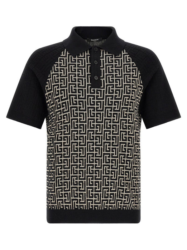 Pb Monogram Polo Blanco/Negro