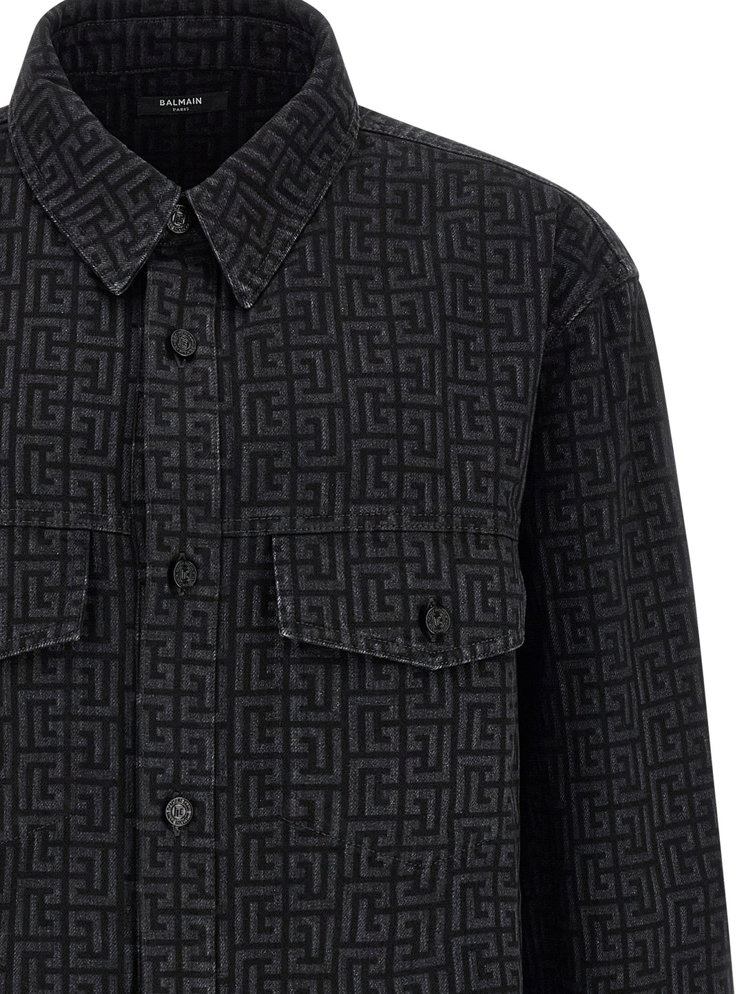 Balmain Monogram Pattern Overshirt Camicie - Nero | 3d56b802948becdb72644c47aa6f7d9286b6eb50