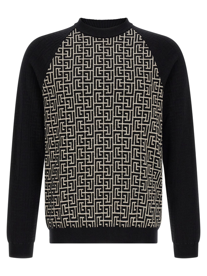 Balmain Pb Monogram Mesh Maglioni - Bianco/Nero | bdde5def1d3addafe4e00038f2814ab8da1f18d3
