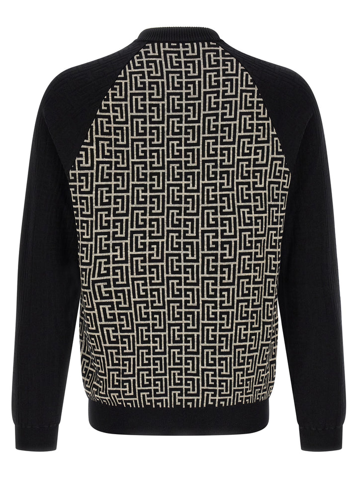 Balmain Pb Monogram Mesh Maglioni - Bianco/Nero | 0745b0f92c5728c9c4d4b43f98f9f4be553600e0