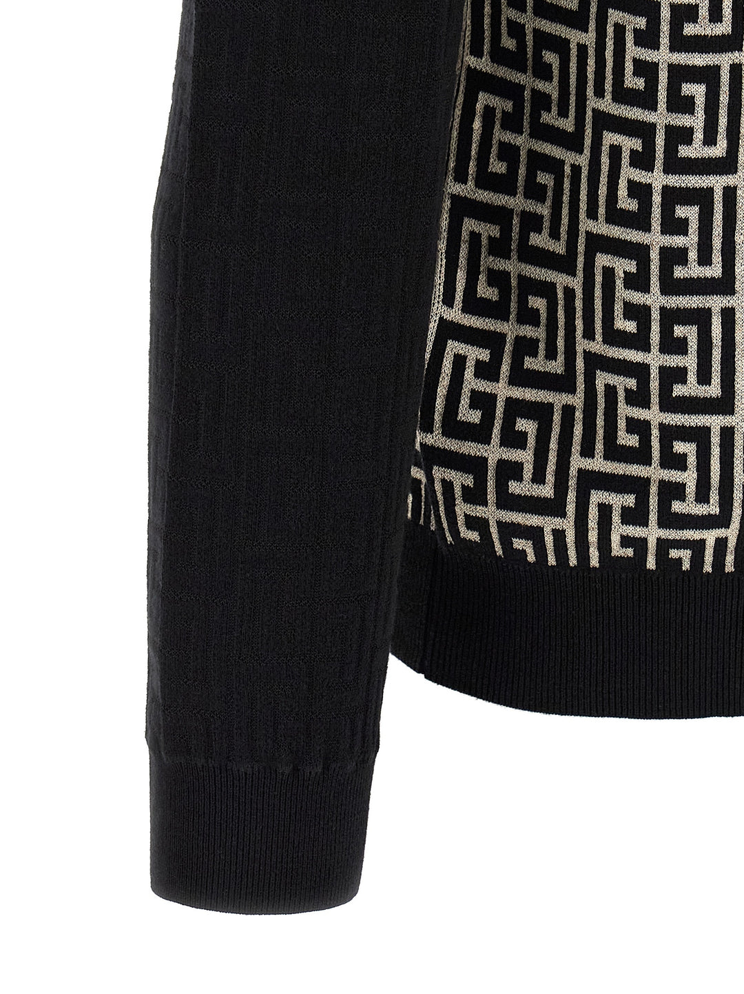 Balmain Pb Monogram Mesh Maglioni - Bianco/Nero | 4c3c0092d99b215cf340a7a73cf778c2477ed7a6