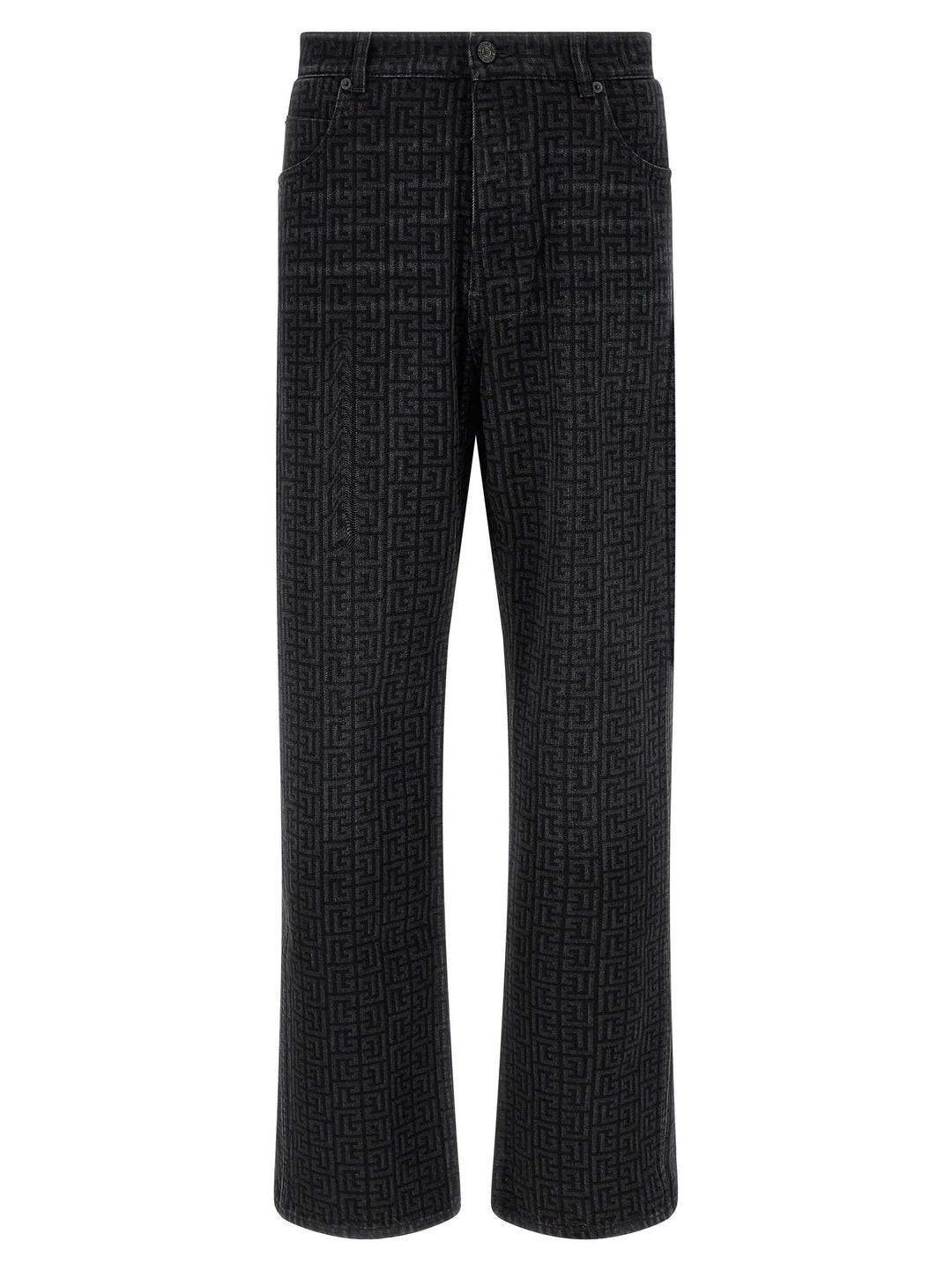 Balmain Monogram Pattern Jeans - Nero | 4e634d091e75ff43766e519f2f0d0c71d98bb49a