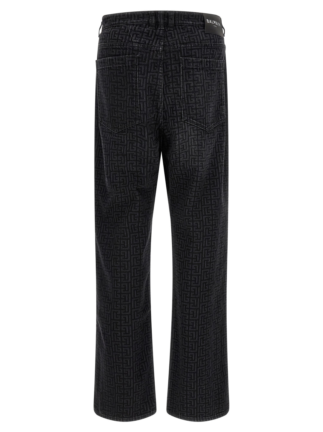 Balmain Monogram Pattern Jeans - Nero | 86df3af61d8c774f73df12ea77dc40f44583df7a