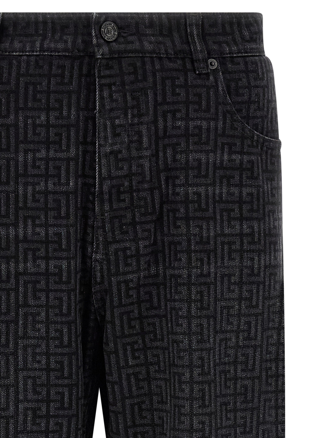 Balmain Monogram Pattern Jeans - Nero | fffdac7f917e13d9d3c5c6bb2a741f1364a4e967