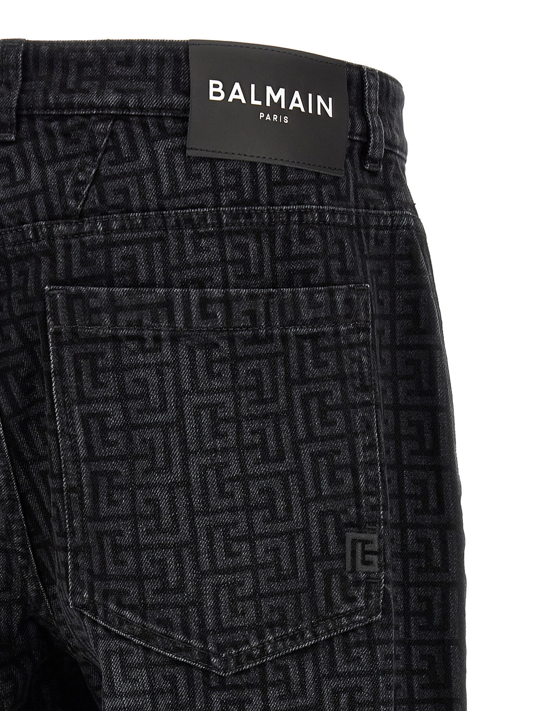 Balmain Monogram Pattern Jeans - Nero | 3b446ae75ed3f791cf0a63f136aeba9598e0c013