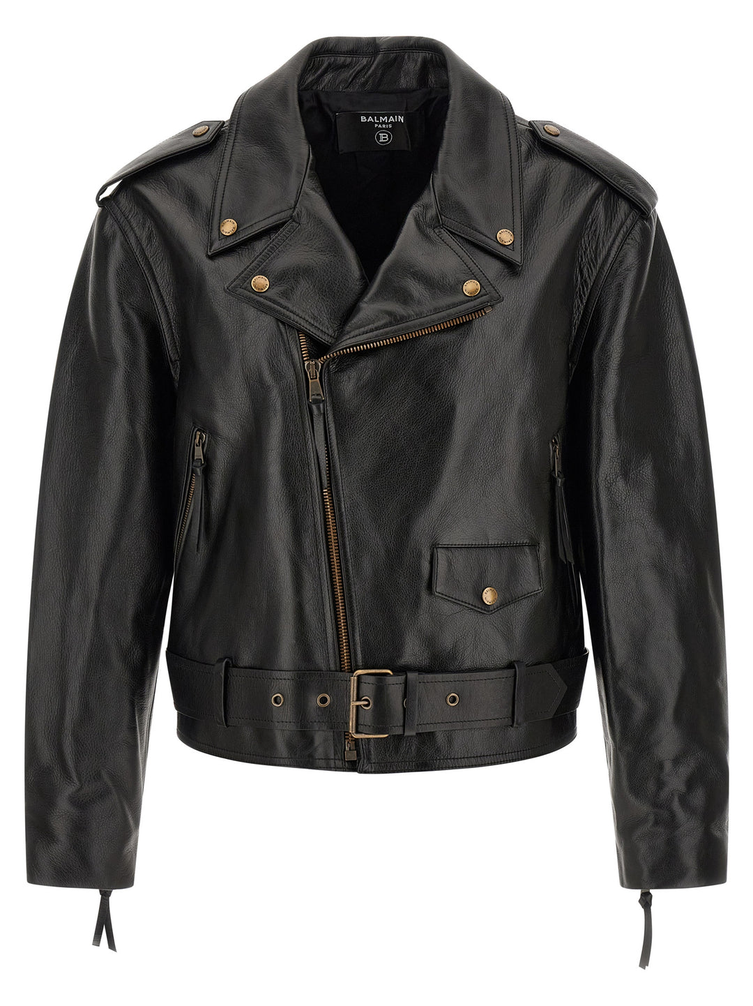 Balmain Biker Jacket Puffer Jackets - Nero | 41bdad9573cea5a383acdfce9340d4dd100e0832