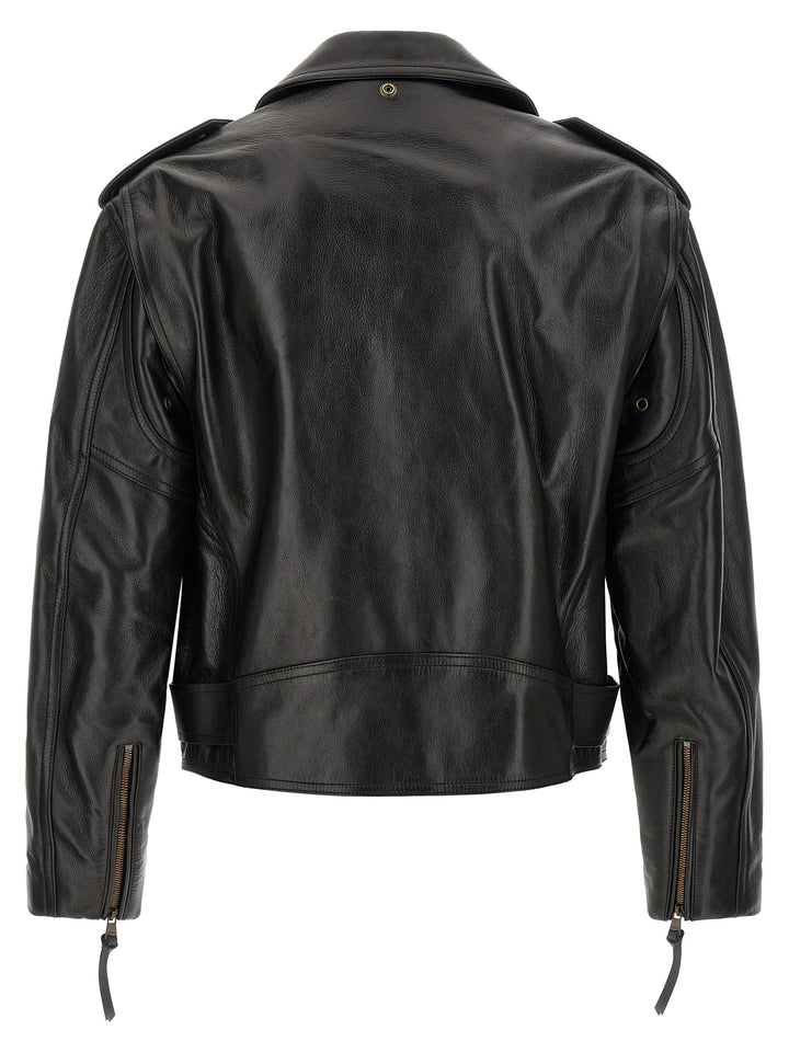 Balmain Biker Jacket Puffer Jackets - Nero | 7926d4827ad087b9f4d6fab9eafd8ab3aa673209