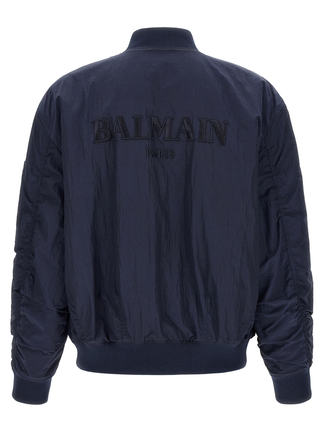 Balmain Logo Embroidery Bomber Jacket Puffer Jackets - Blu | d36f6774881220d1260fd5ea632701851d9ecc14