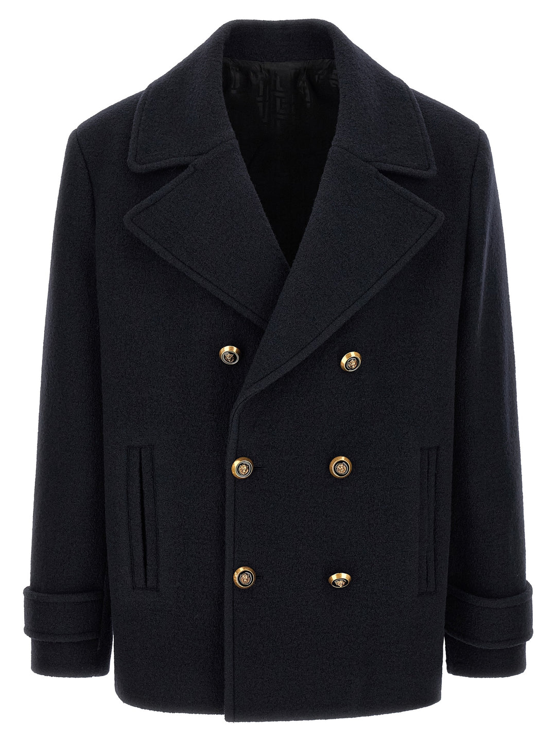 Balmain Wool Caban Trench e Impermeabili - Blu | 559d44cc40ca7da17acd0790eb5913077b7099aa