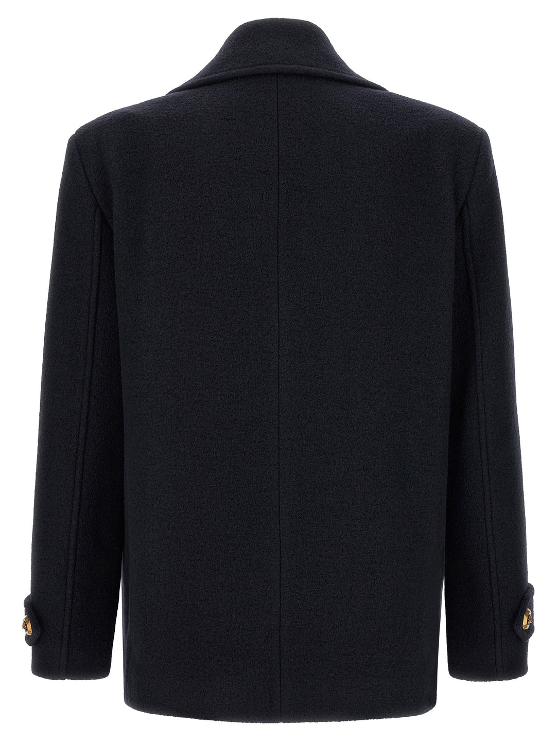 Balmain Wool Caban Trench e Impermeabili - Blu | b458b7968a952d196b4b838a36c118a8f887b8e4