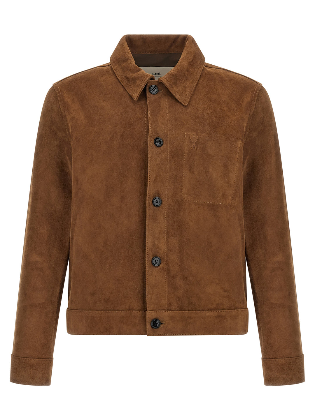 Ami Paris Suede Jacket Puffer Jackets - Marrone | a9d2fac518837c97982c93e009a340a4ba793ec5
