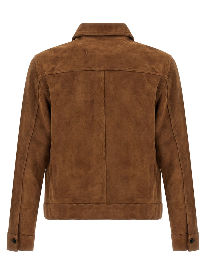 Ami Paris Suede Jacket Puffer Jackets - Marrone | f0c253246dba44ba33e61ddf4c84a23ee1bd1c7e