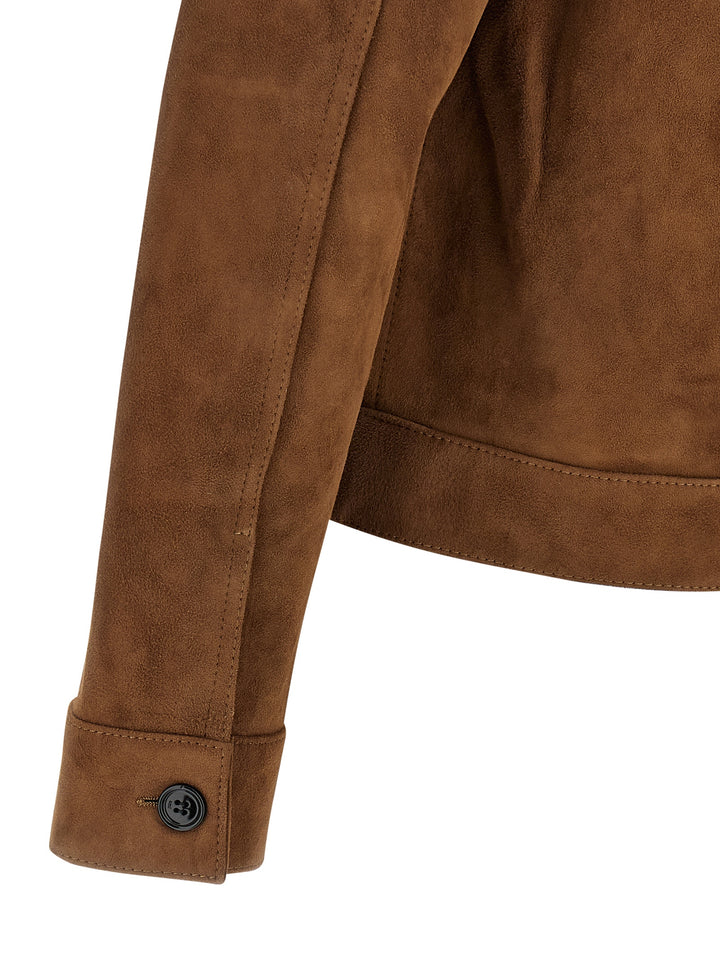 Ami Paris Suede Jacket Puffer Jackets - Marrone | fc49e8f2600567e209c717894e26b32028334020
