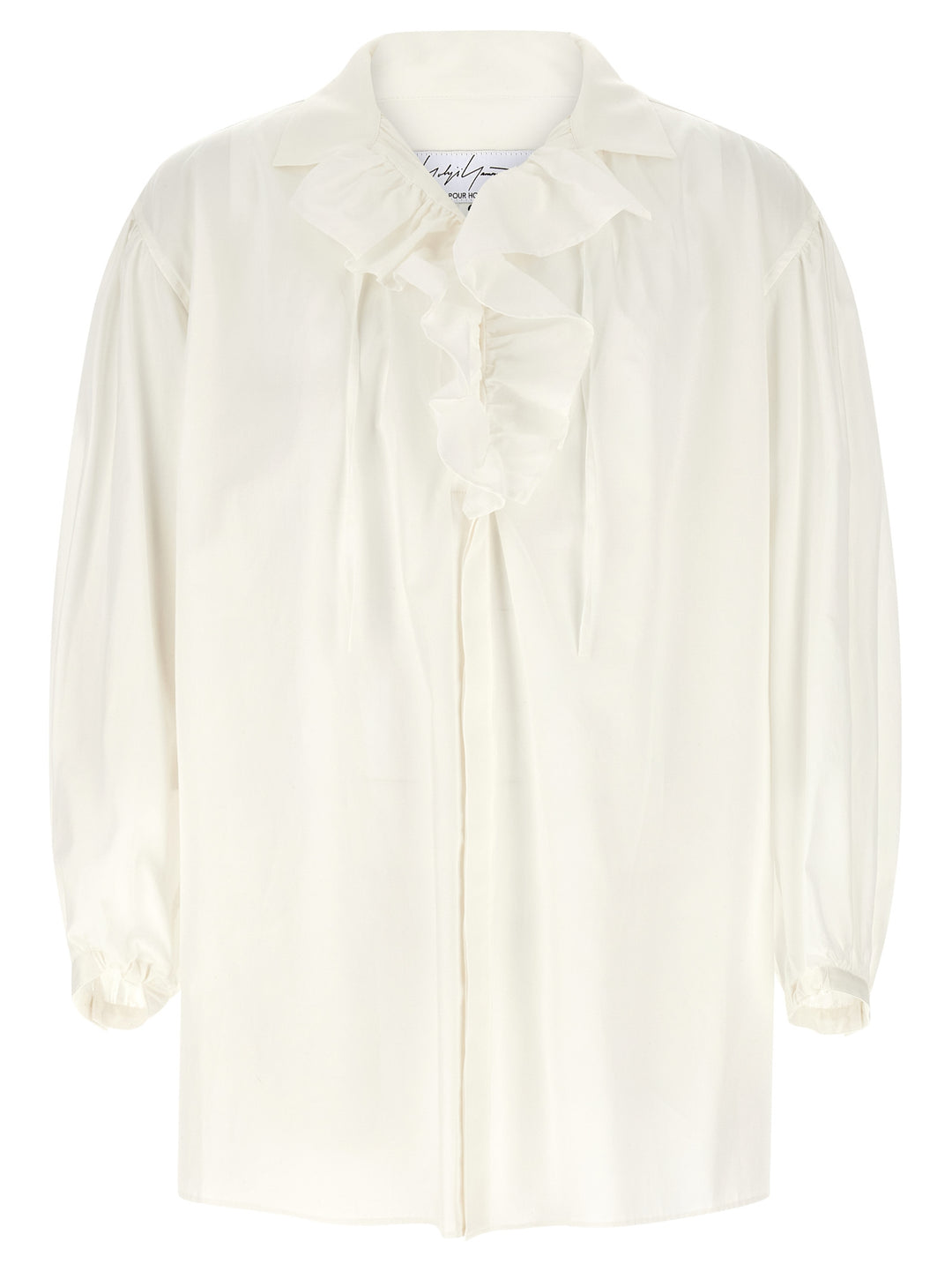 Yohji Yamamoto Frilled Gather Camicie - Bianco | c14b6e050400fe128a9b7349395e66ebf1a7a902