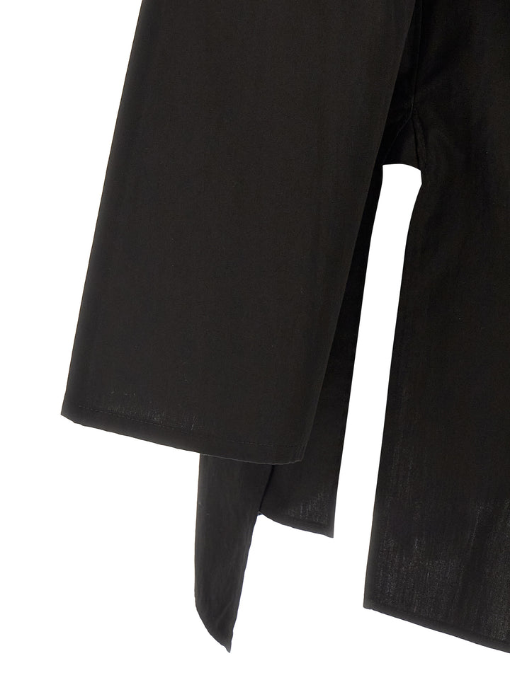 Yohji Yamamoto Collar Gather Double B Camicie - Nero | 5f93d8136cce6916471fc6b6895eaf9618da6c44
