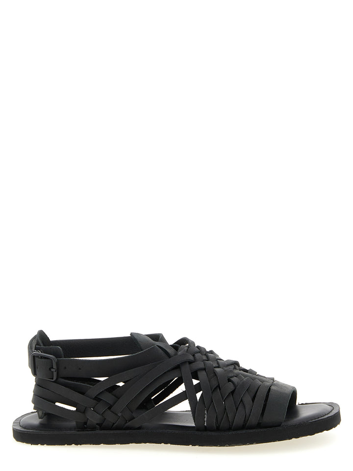 Yohji Yamamoto Braided Leather Sandali - Nero | d1c8b7d053954bf69db43a6eb2c82a5249ae797c