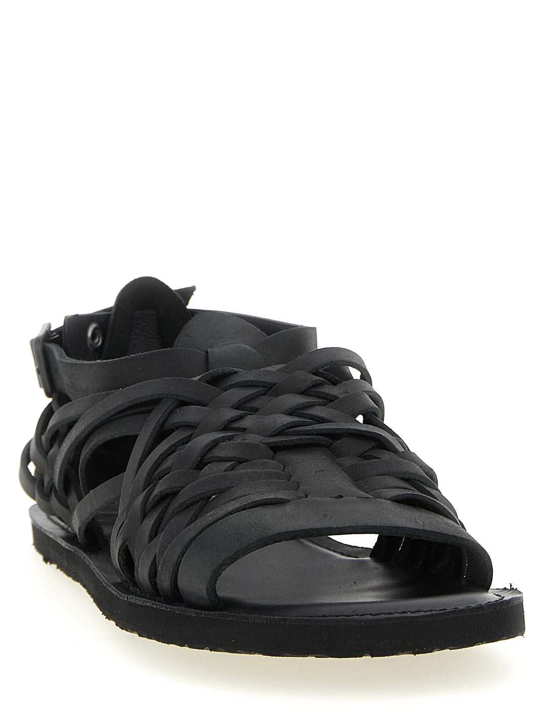 Yohji Yamamoto Braided Leather Sandali - Nero | 04f4926712f902b84a3bb87f45b0e2e0484d936b