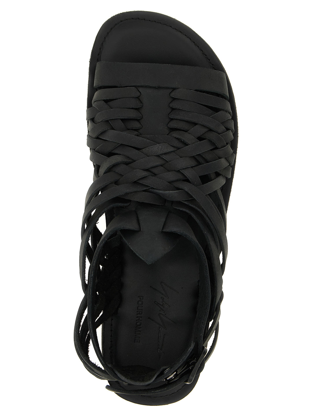 Yohji Yamamoto Braided Leather Sandali - Nero | 82a27e57ecfddf8bf5941b251afeba6124e461a9