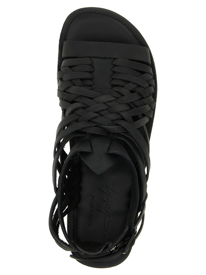 Yohji Yamamoto Braided Leather Sandali - Nero | 82a27e57ecfddf8bf5941b251afeba6124e461a9