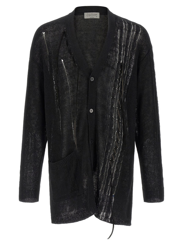 Lace Up Cardigan Maglioni Nero