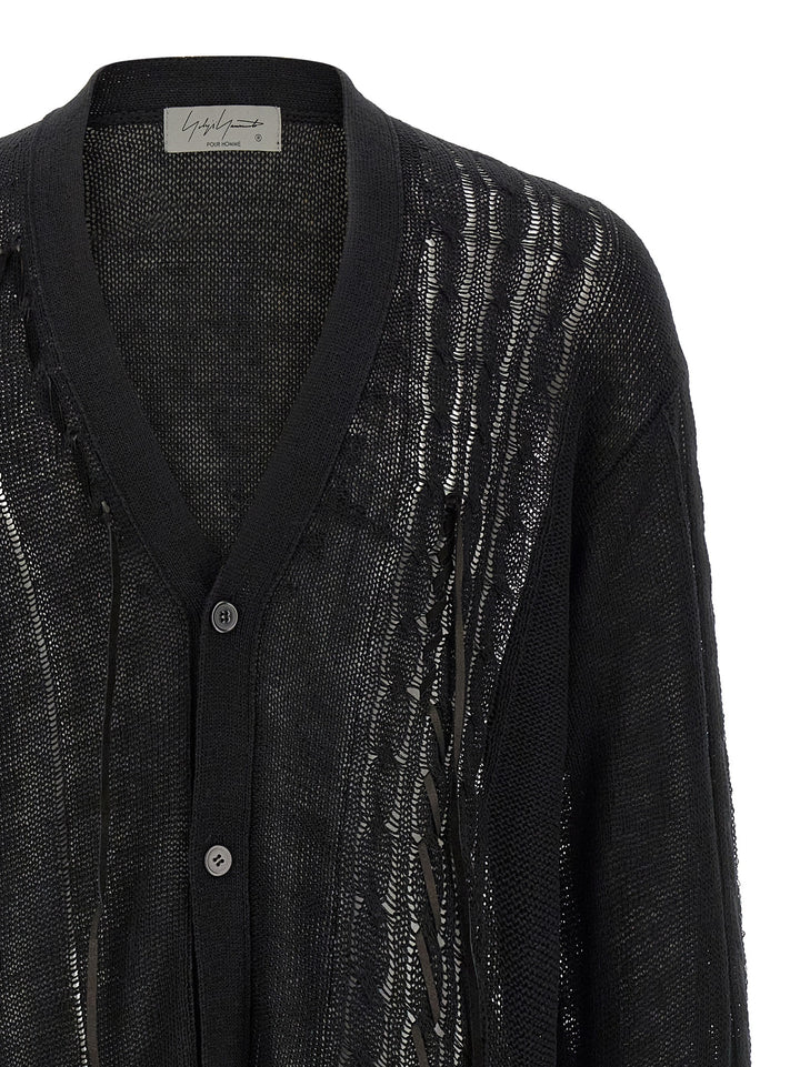 Yohji Yamamoto Lace Up Cardigan Maglioni - Nero | 921542abeef55b91a36a9103e86901d7d044dba2