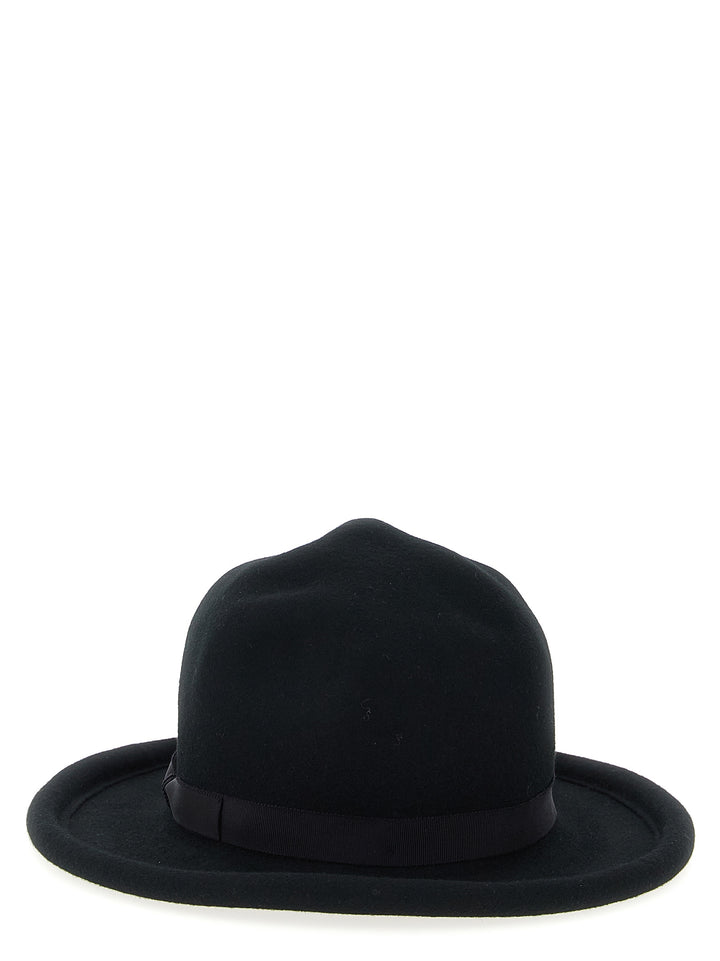 Yohji Yamamoto Wool B Tube Brim Plain Mtn Cappelli - Nero | 7a7101a6f47170c77ed1377080b06f31197708b0