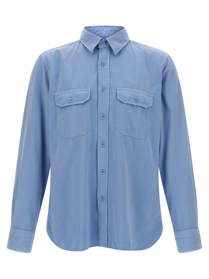 Tom Ford Faille Shirt Camicie - Celeste | ce879b53977eb5e46b2d051d2f41e25ef0cc140b