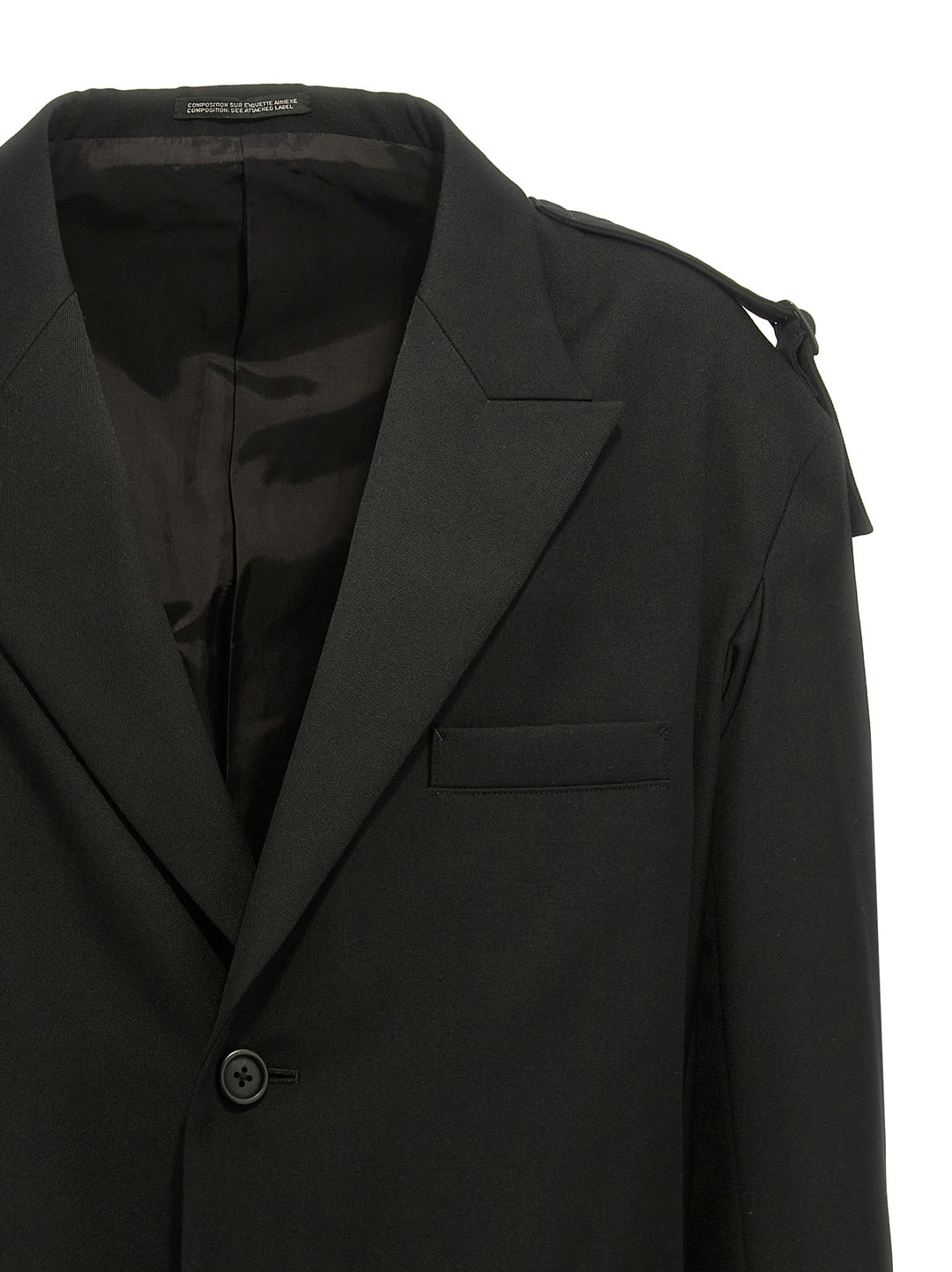 Yohji Yamamoto Single-Breasted  With Strap Detail Blazer - Nero | e82b6d3934dd8b7f0089eb4f873ada2e8344e712