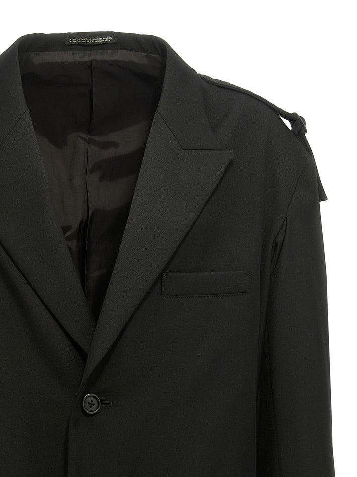 Yohji Yamamoto Single-Breasted  With Strap Detail Blazer - Nero | e82b6d3934dd8b7f0089eb4f873ada2e8344e712