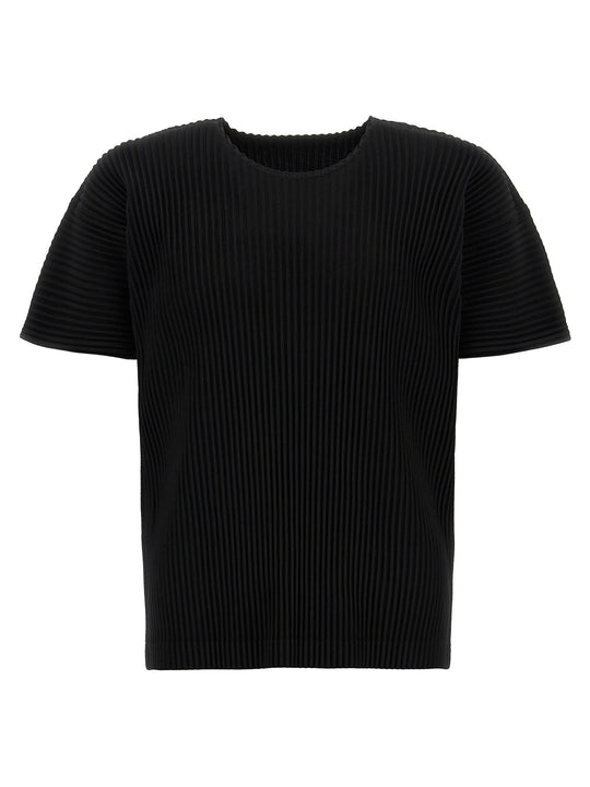 Pleated T Shirt Nero