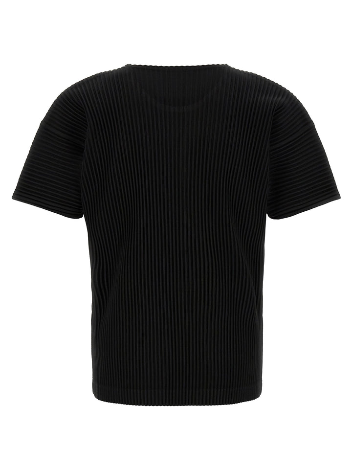 Homme Plisse' Issey Miyake Pleated T shirt - Nero | 39a321375ac346877195006285c10489531a4b23