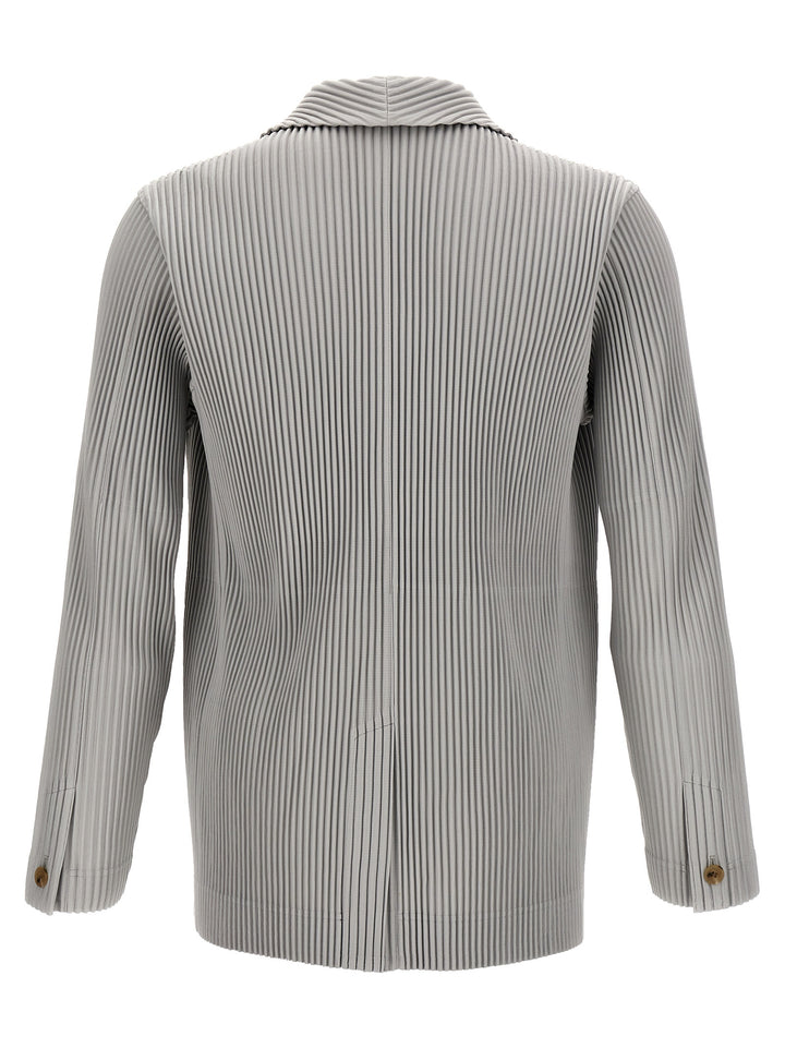 Homme Plisse' Issey Miyake Single-Breasted Pleated Blazer - Grigio | 28795193512fe44459895b151055883c5230d0dd