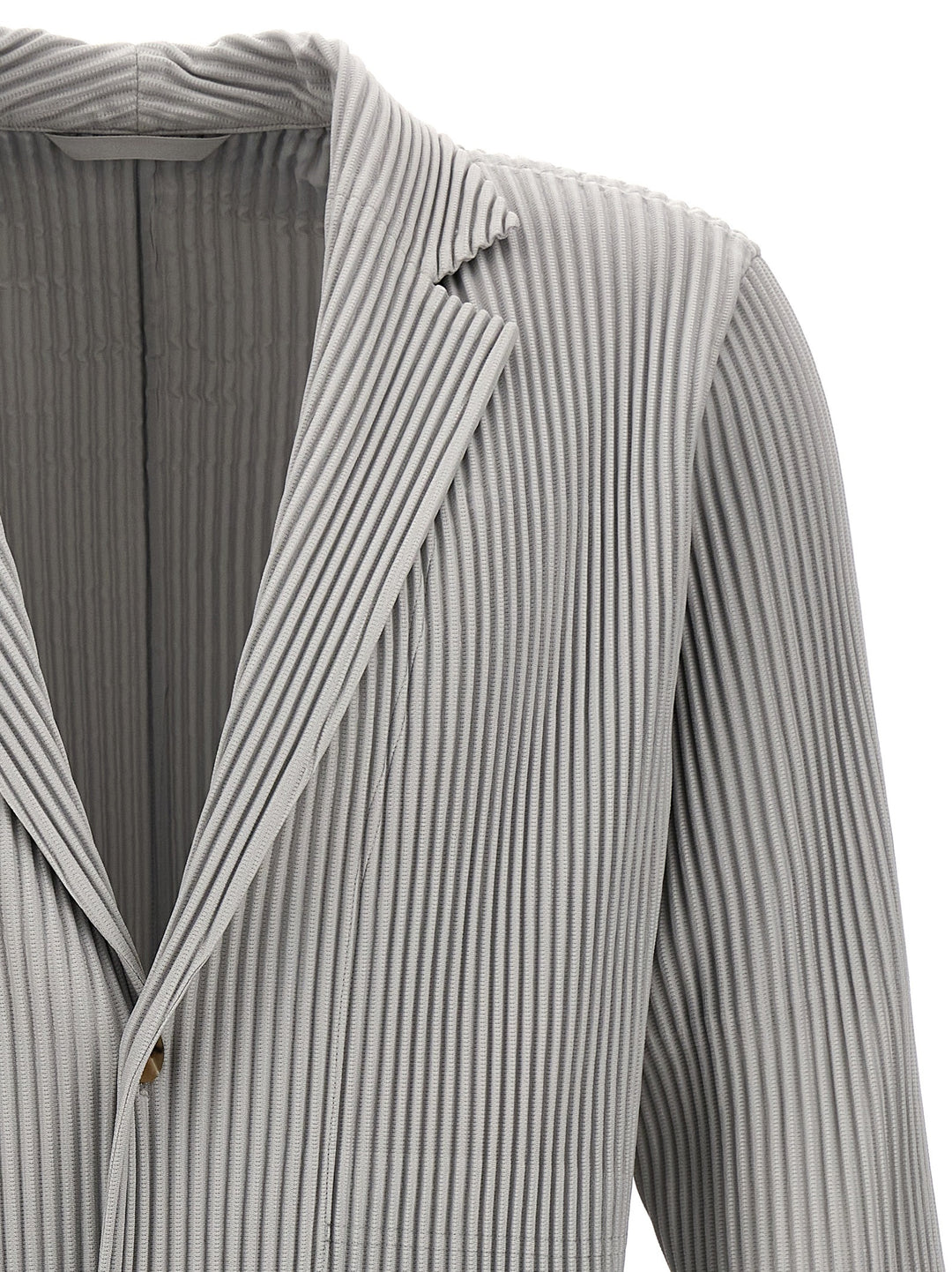 Homme Plisse' Issey Miyake Single-Breasted Pleated Blazer - Grigio | 3fe856a85739e967e30e1e87fa8d37b8f3fbff35