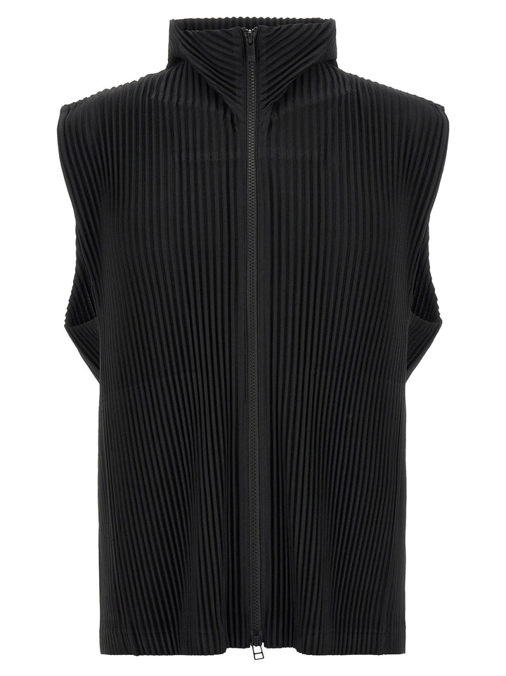 Homme Plisse' Issey Miyake Monthly Colors: April Gilet - Nero | b1fd72d0ef1e2ec3e8c910b5f18fa41c0ac3a218