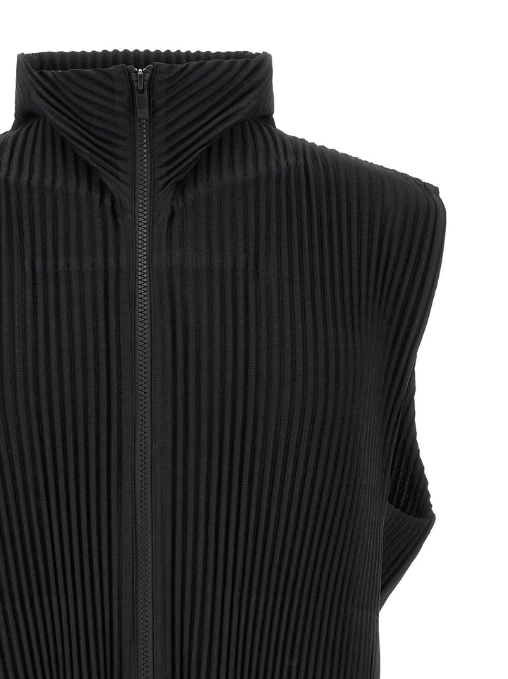 Homme Plisse' Issey Miyake Monthly Colors: April Gilet - Nero | e0d3b5fc1350e25e746d9fc6ed5f3855ca383c54