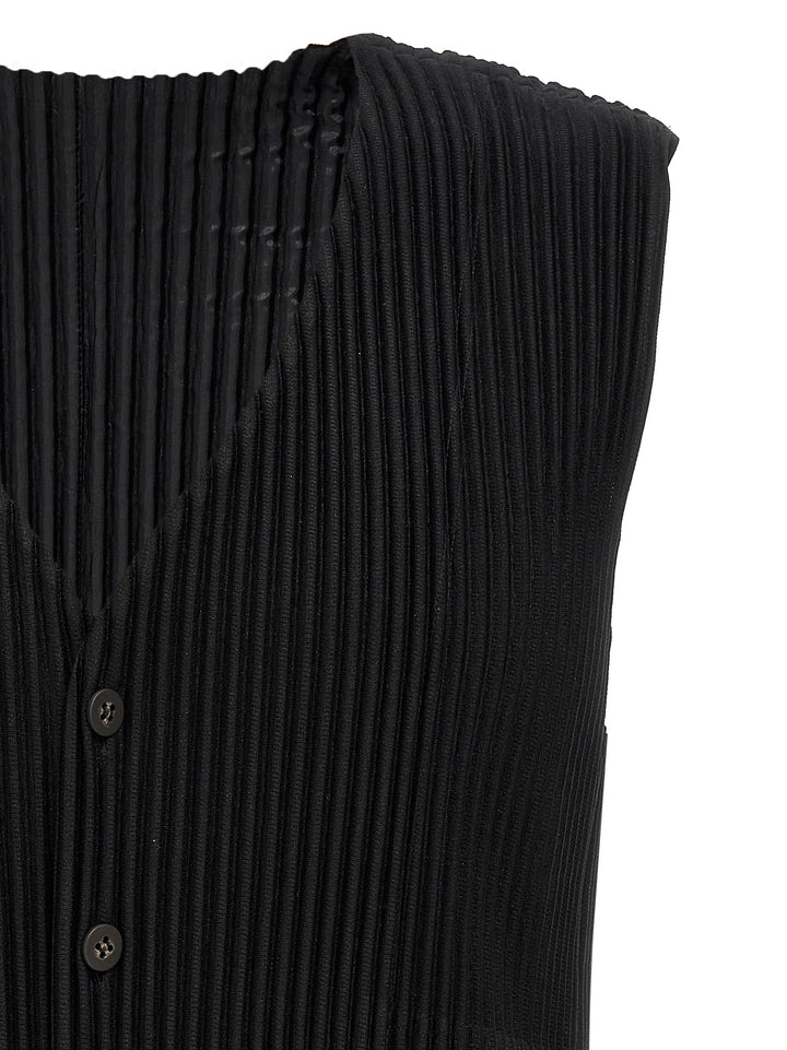 Homme Plisse' Issey Miyake Basics Gilet - Nero | 193bd265c154b867380687a9a47c3f4dd3bb8e70