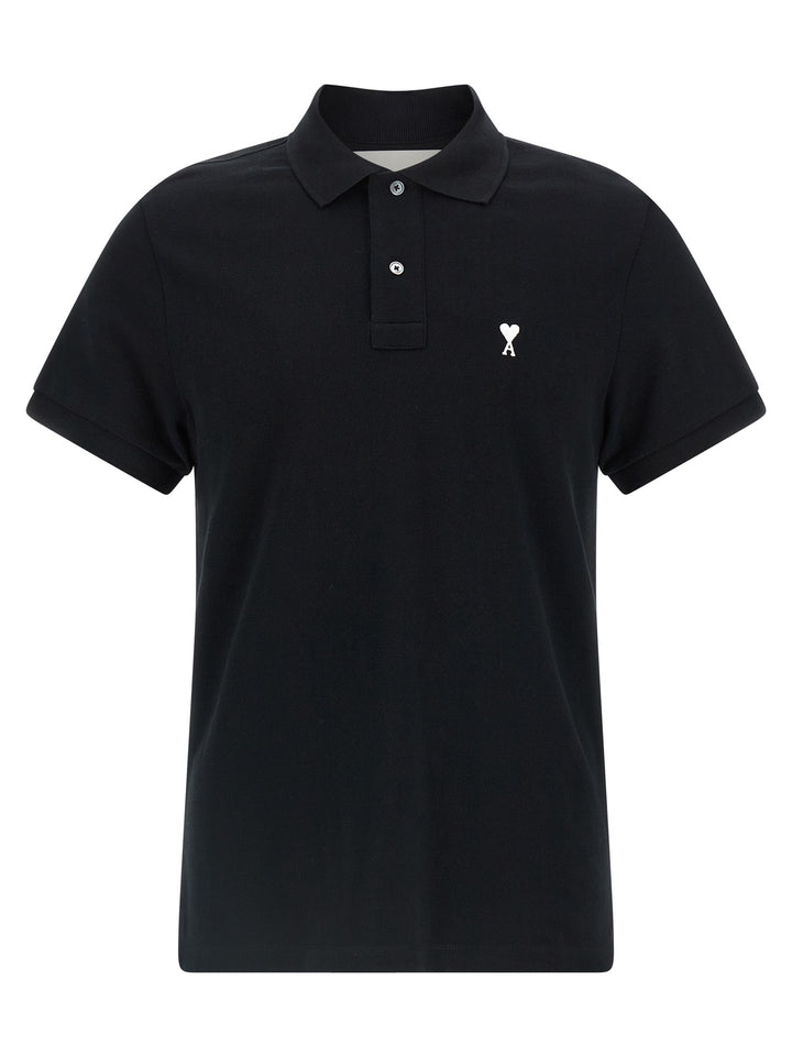 Ami Paris Ami De Coeur Polo - Nero | abffb95addbe88aa891179d83ec74ea5d4748642