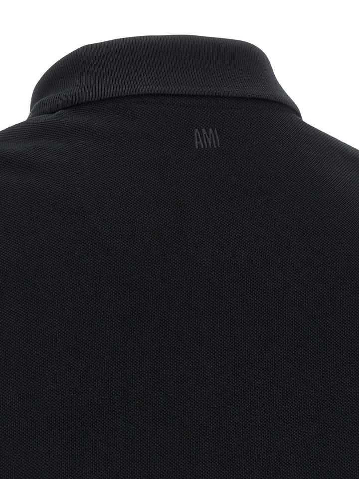 Ami Paris Ami De Coeur Polo - Nero | d8c1e93cbd87ebab591c60c099723c2ae5435f84