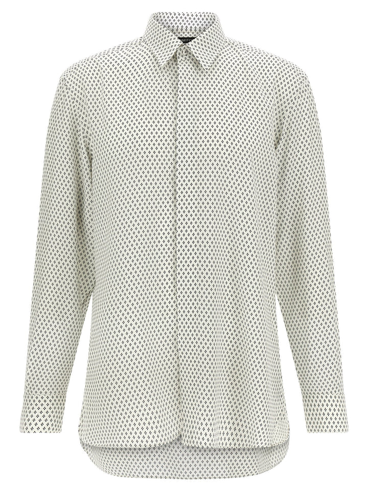 Tom Ford Micro-Print Shirt Camicie - Bianco/Nero | 1ff38066f29f3ebde6bb1c50f45222e2a1a51f7a