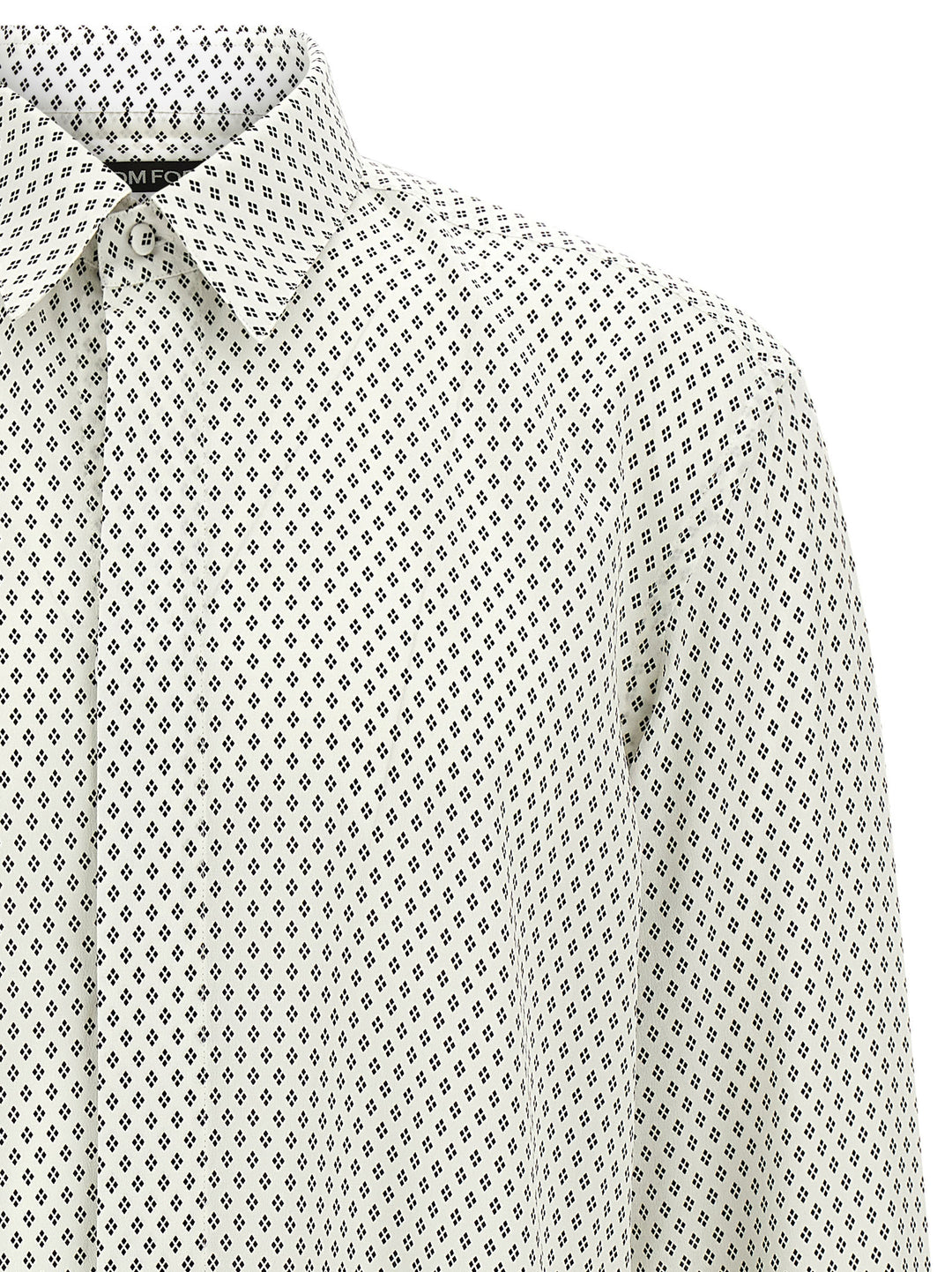 Tom Ford Micro-Print Shirt Camicie - Bianco/Nero | 1ab1a95167401aabc43157ad5e4cf5b792ee733c