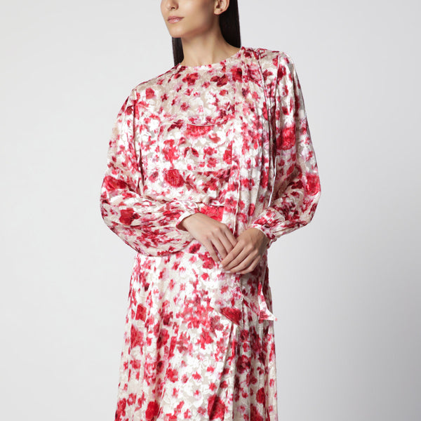 Firma Blouse In Printed Silk Dévoré Georgette