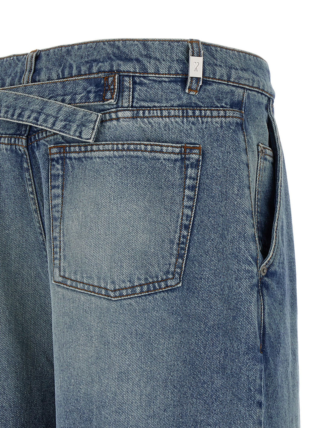 Ami Paris Wide Leg Jeans - Celeste | 973478be0f38f2f222f095e8a6d5805dd7ae8210