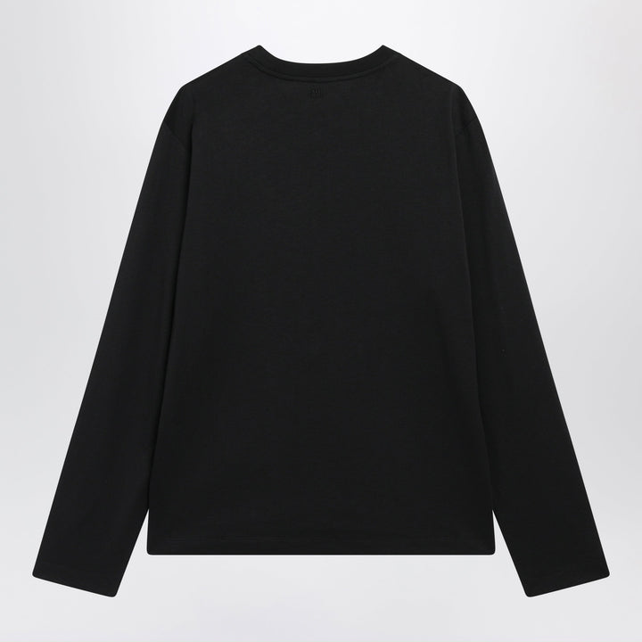 Ami Paris in Cotone Nero a Maniche Lunghe