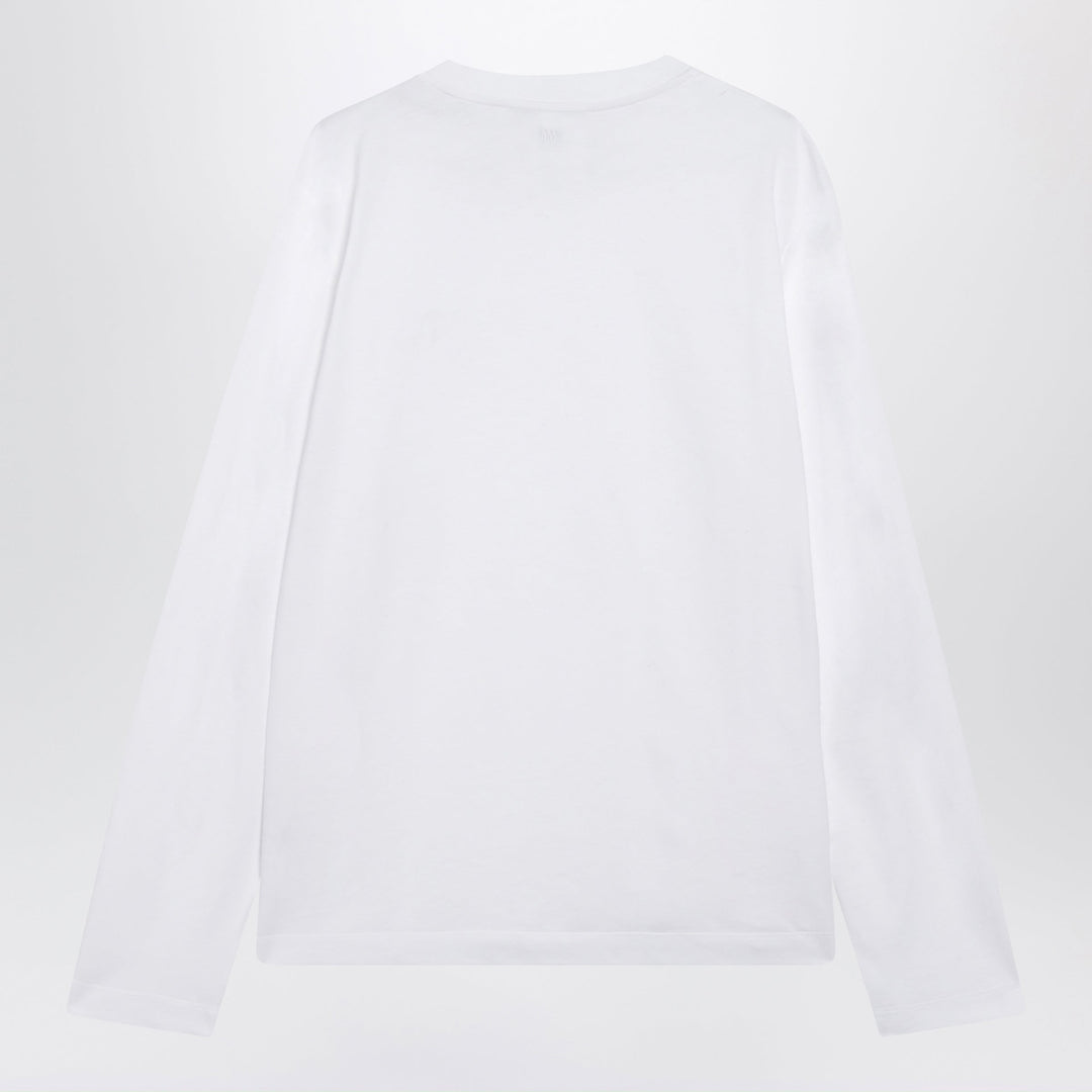 Ami Paris White Long-Sleeved Cotton T-Shirt