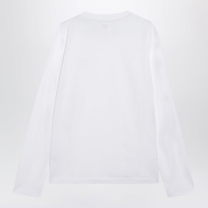 Ami Paris White Long-Sleeved Cotton T-Shirt