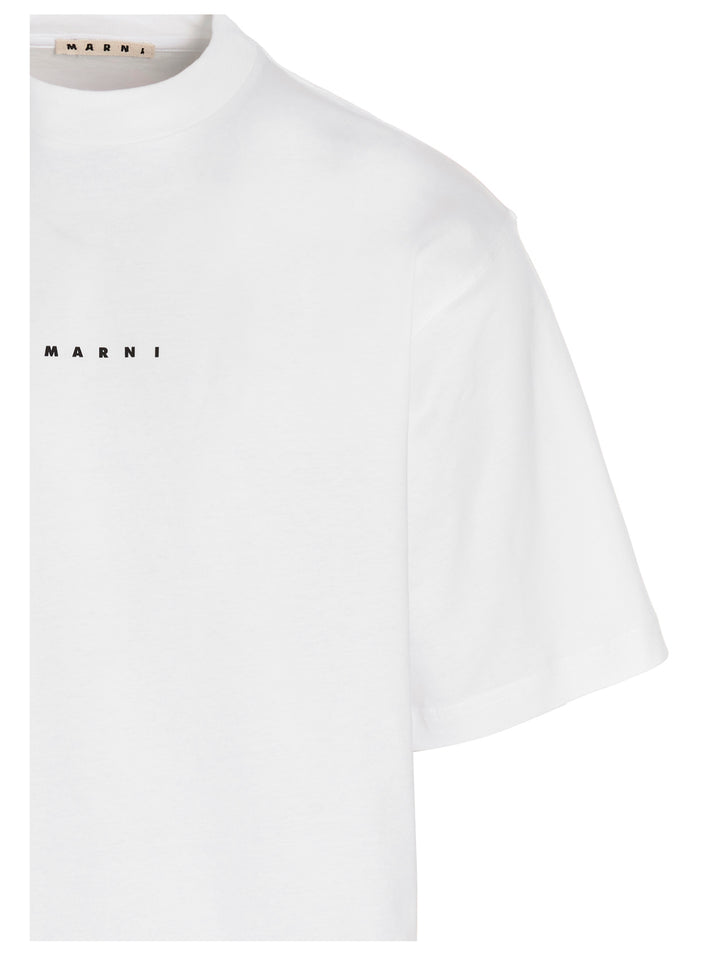 Marni Logo Printed T shirt - Bianco | d8c54762796b1ba17a4f783d23f8d616e4eb7838