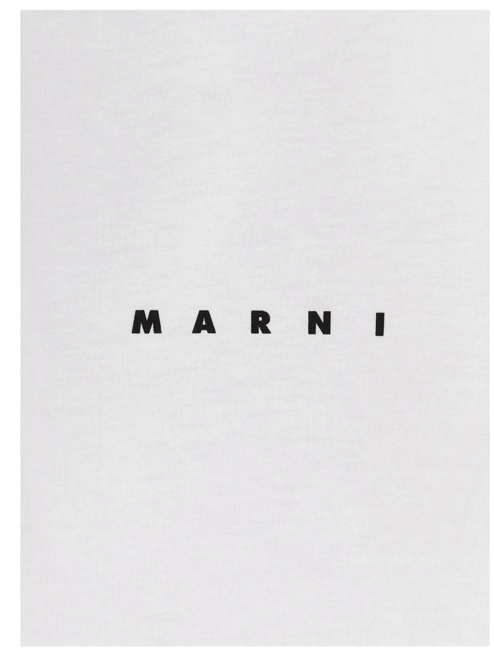 Marni Logo Printed T shirt - Bianco | ecb0708b318217f69fb50735ee40c88735537808