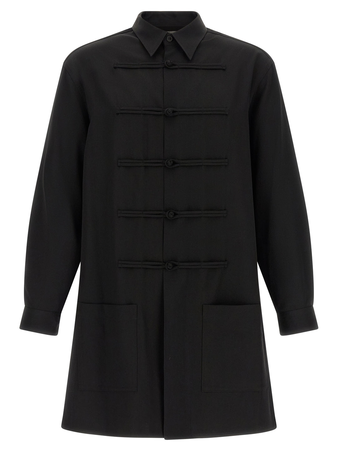 Yohji Yamamoto China Button Camicie - Nero | 82d545a0cd137b1bafe775850381ba46b5ff0b61